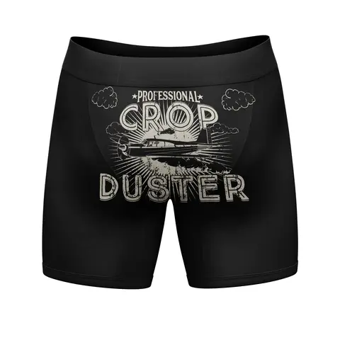 Professional Crop Duster Mens Boxers Funny Stinky Fart Bathroom Humor Hilarious Novelty Underwear Funny Graphic Boxers Funny Adult Humor  Mens Novelty Boxer Briefs Black