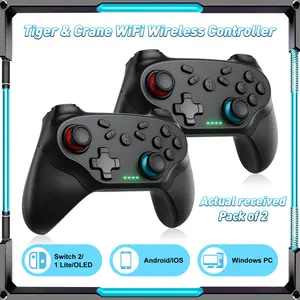 2-Pack Wireless Controller for Nintendo Switch, Switch 2/1 Lite/OLED/PC/Android/iOS, Dual Vibration, Screenshot, Bluetooth, Turbo, 2 Pack, Enhanced Gaming Experience, Long Battery Life