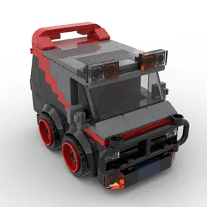 183PCS MOC Retro Black Van Building Blocks Set, Durable ABS Plastic, DIY Easy Assembly Vehicle Model, Classic Striped Van Design, Desk Display Collectible Ornament, Home Bedroom Office Decor, Birthday Gift, Christmas Gift, New Year Gift