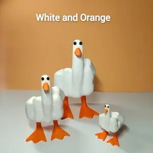 Funny Middle Finger Goose Figurine - "Duck-You" Meme Statue, Quirky Office Desk Decor & Rude Housewarming Gift