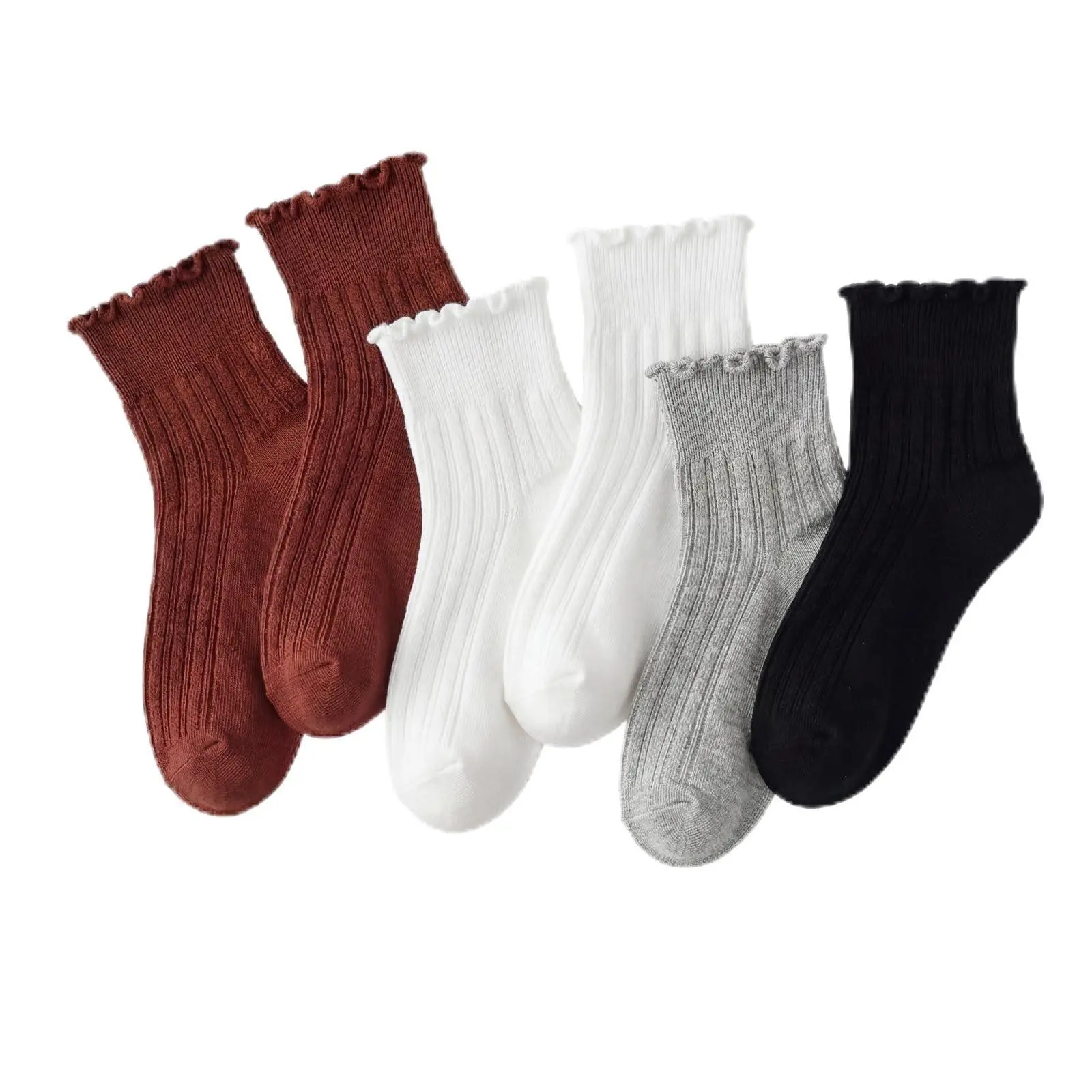 1black+2white+1gray+2Claret（6 Pairs）