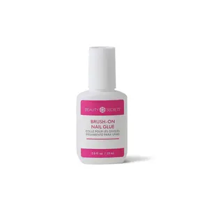 Beauty Secrets BrushOn Nail Glue, No clog bottle, Fast drying, Long lasting