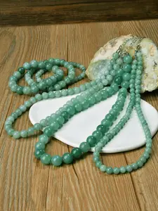 Vintage Green Jade Beaded Necklace & Bracelet, 2 Counts Boho Style Jewelry Set for Women & Men, Trendy All-match & Exquisite Jewelry for Birthday Gift Dainty Gift for Your Love