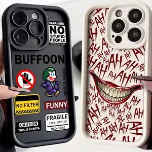 Clown Buffoon Pattern J-JokerS Phone Case for IPhone 16 15 14 13 12 11 Pro Max Mini XR Plus Soft TPU Back Cover With Hand Strap