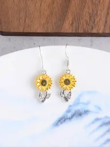 Sunflower Design Dangle Earrings, Fashionable Jewelry for Women, Trendy All-match & Exquisite Jewelry for Birthday Gift