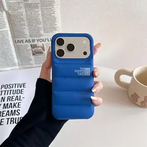Phone Case - A Stylish Down Jacket Phone Case Solid Color The Puffer Case for Iphone17 Air 17Pro Promax Fashion Soft Phone Cover Case