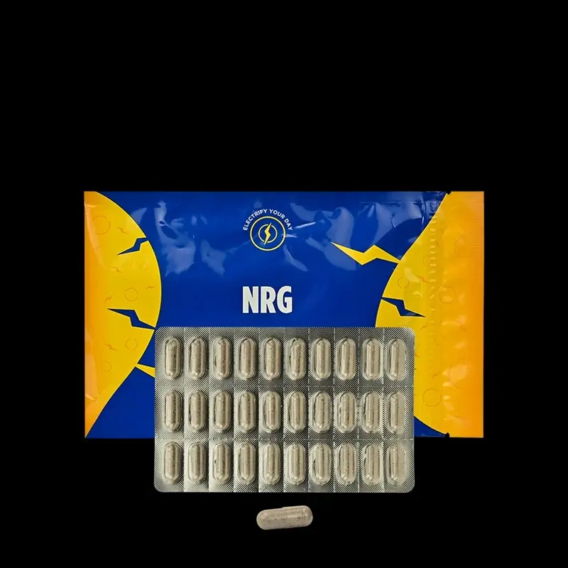 NRG 30-Day Energy Support Supplement - Includes 30 Capsules for Healthcare & Fitness Support with Vitamin B6 - Edible