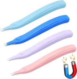 4 Pack Magnetic Staple Remover Tools, Professional Stapler Removers Staple Puller Remover for Classroom, Multicolored Stapler Remover Tool Staple Remover Stick for Home School Office