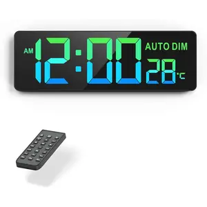 16.5" Large Digital Wall Timer Clock with Countdown Timer, Auto Dimmer, Temperature, Remote Control, LED Wall Clock for Teacher, Classroom, Office,  Decor, Kitchen, Gym, Living Room