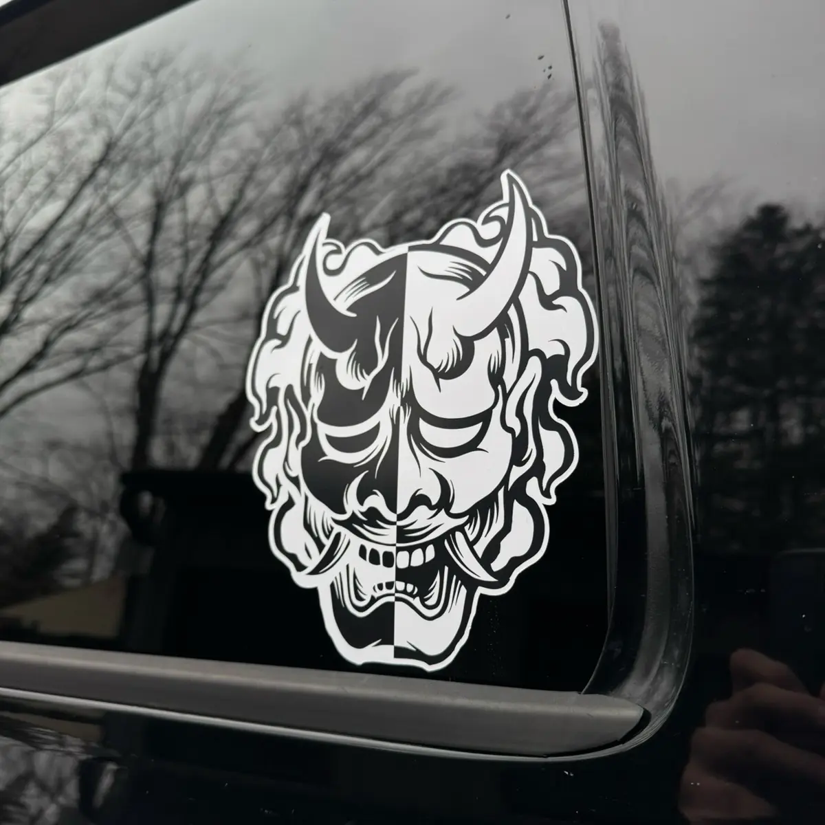Oni Mask Vinyl Sticker Decal - High Quality Vinyl Stickers for Customization on Various Surfaces