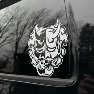 Oni Mask Vinyl Sticker Decal - High Quality Vinyl Stickers for Customization on Various Surfaces