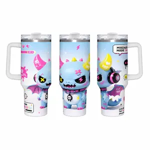 Kawaii Mischief Dragon 40oz Stainless Steel Insulated Tumbler - For Drink, Beverage, Coffee, Tea