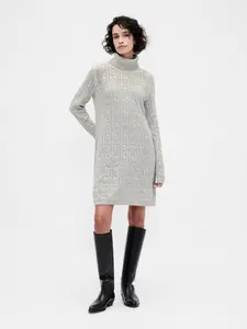 Gap Women's CashSoft Pointelle Turtleneck Sweater Dress