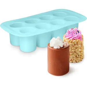 Silicone Shot Glass Mold 8 Cavity - Valentine's Day Easter Chocolate Candy Mold for Heart Treats Jello Shots - Food Grade Nonstick Tray for Party Favors & Gifts