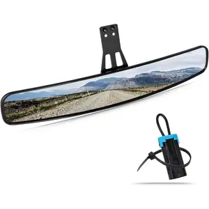 Panoramic Convex Ranger Rear View Mirrors Compatible with 2017-2024 Polaris Ranger 500 570 900 XP 1000 XP/Crew Mirrors Factory Present Drop Down Mounting Tab