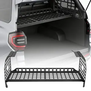 VEVOR Rear Trunk Cargo Rack, for 2010-2024 Toyota 4Runner, 220 lbs Capacity, Aluminum Alloy Basket Tray Interior Storage Luggage Carrier, Adjustable Height Shelf Stand Organizer for Camping Trip Gear