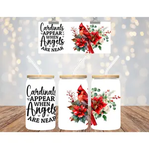 Uv Dtf 16 OZ Cup Wrap Cardinals Appear Angels are Near 535