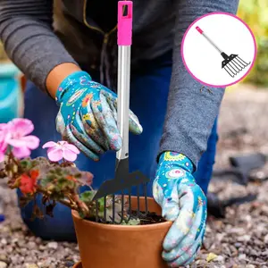 Garden Hand Rake Seven-Teeth Soil Loosening Digging Planting Lightweight Gardening Tool Outdoor Potted Plant Cultivating Durable Gardening Tools