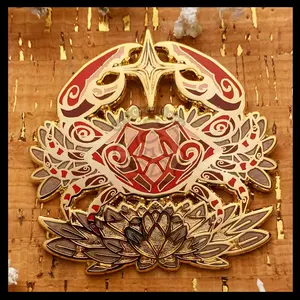 Celestial Coronation Series: Cancer , Zodiac 2.5in Hard Enamel Pin