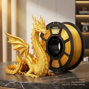 Nabaili PLA Silk Gold 3D Printer Filament for Easy Print with PLA Basic Settings for Smooth and Durable Prints