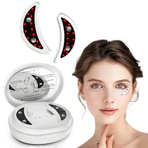 Red Light Eye Massager with Gel Patch, Electric Heated Eye Care Device Eye Massage Patches, 3 Levels Face Eye Relaxation Pad for Women Gifts