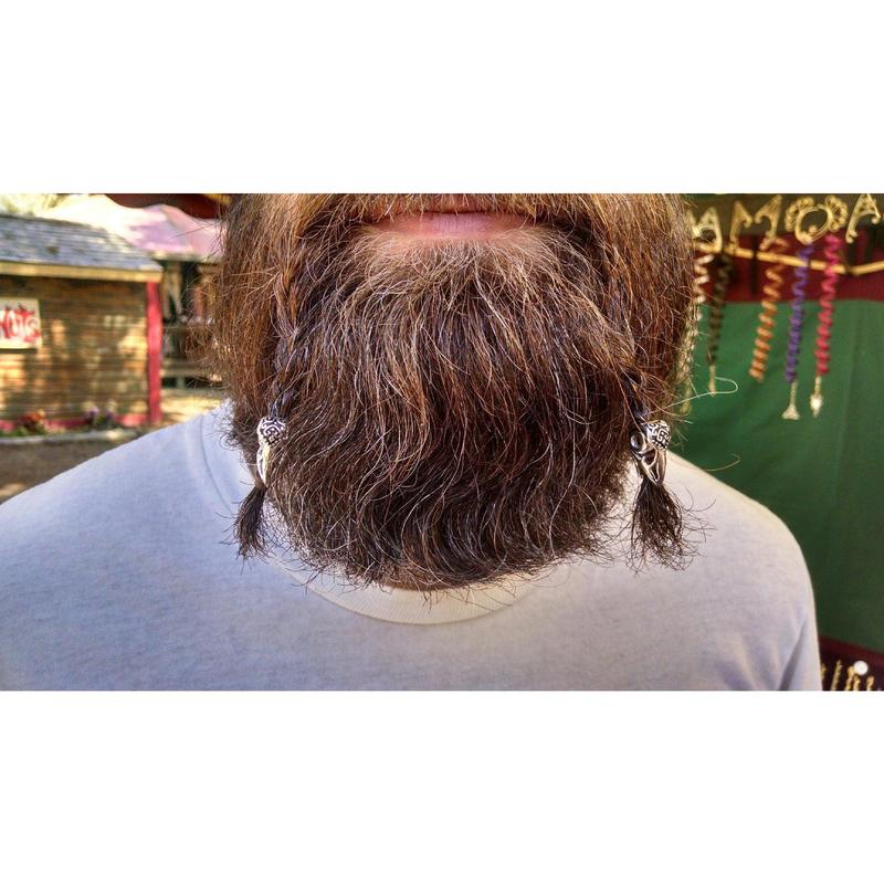 MEDIEVAL METAL Raven’s Skull Hair Bead Silver Finish Gothic Viking Accessory for Braids Dreadlocks & Viking Inspired Hairstyles