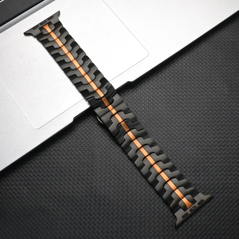 Stainless Steel Watch Band, Fashion Watch Band for Apple Watch Ultra 2 1 49mm 10 46mm Link Bracelet for iWatch Series 9 8 7 Se 6 5 4 45mm 44mm, Wearable, Smart Watch Strap