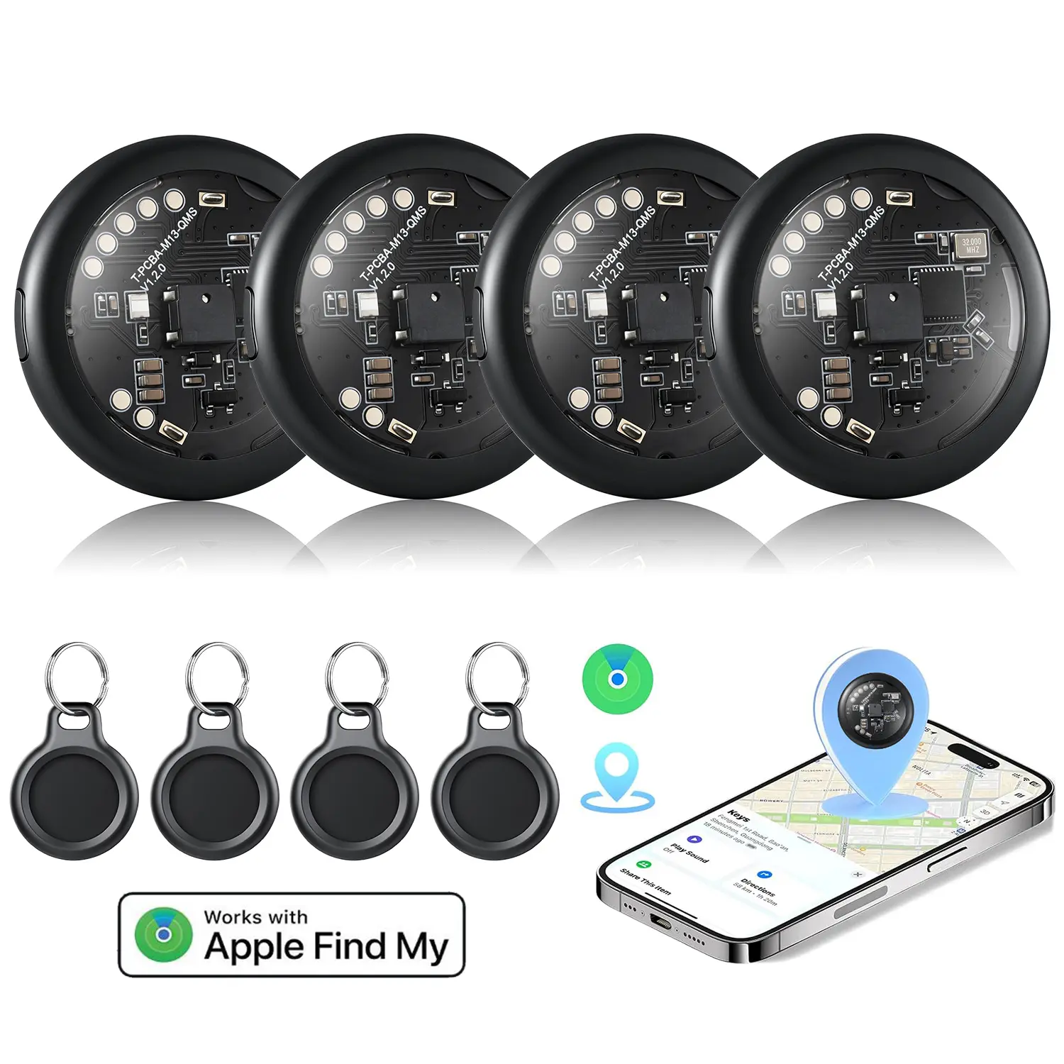 Black 4-pack + short protective case