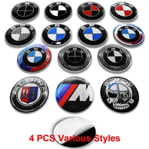 4PCS Various Styles BMW Wheel Center Hub Caps Emblem Badge Cover For BMW 3 Series 5 Series X1 X3 X5 E46 E90 F30 F10 Auto Wheel Accessories Car Decals