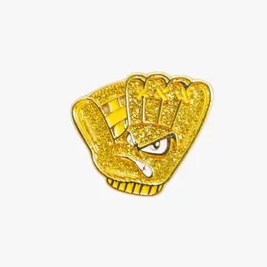 Golden Baseball Mitt Graphic Pin