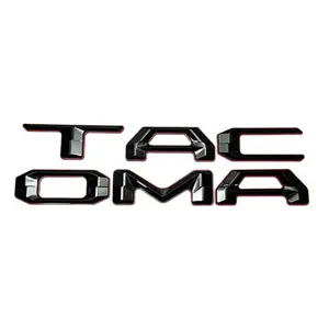 3D Gloss Black Tailgate Letter Inserts for 2024–2026 Toyota Tacoma – OEM-Style Raised Badge Upgrade, No-Drill Peel-and-Stick Vinyl for TRD Pro & Off-Road Models