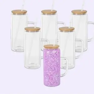 20oz Glass Snow Globe with handle Bottle Drinkware