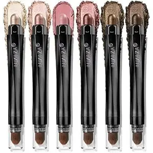LUXAZA 6PCS Cream Eyeshadow Stick Makeup Sets, Neutral Red brown Eyeshadow Pencil,Metallic And Matte Shimmer Eye Shadow Eye Brightener Stick Pencil Crayon, A06-Pink Neutral