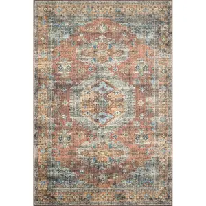 Loloi Rugs  3 ft. 6 in. x 5 ft. 6 in. Skye Area Rug - Terracotta & Sky