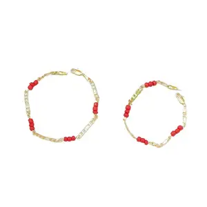 Exquisite 14k Gold Plated Wine Red Natural Garnet Beaded Bracelets for Women Female Lucky Fashion Jewelry Christmas Gifts SpringStatements