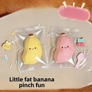 Xiaopang Banana Food Stress Relief Toy with Soft Mud-Like Texture for Anxiety Soothing, Birthday and Party Gift, Fun Fidget Toy for Adults and Kids
