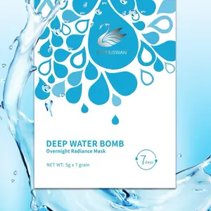 Pink&iSwan Deep Water Bomb Overnight Radiance Mask 100% Natural Hydration & Brightening 7 Capsules No-Rinse Skincare for All Skin Types FDA Approved Facial Treatment Hyaluronic Acid Moisturizing Hydrating Moisturizer Moisture Hydrate