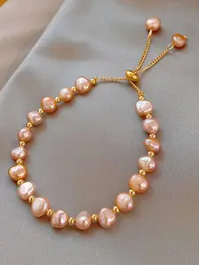 Baroque Freshwater Pearl Crystal Bracelet, Elegant Handmade Jewelry for Women, Unique Gift for Special Occasions