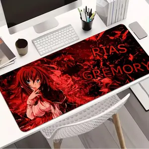 Rias Gremory High School DxD Gaming Mouse Pad - Crimson-Haired Ruin Princess Anime Desk Mat, XXL Large Keyboard Pad