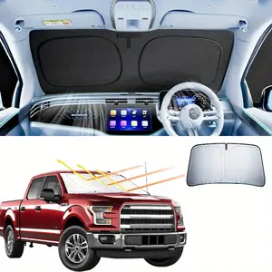 Double-Layer Car Windshield Heat Shield - Crystal Hydroentangled Fabric, Foldable & Summer-Ready