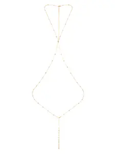 Simple Crystal X Body Chain – Gold or Silver Tone CZ Body Jewelry, Sparkling Body Harness, Festival & Beach Accessory