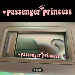 2PCS/SET Niche Girl Passenger Aesthetic Sticker For car interior accessories passenger princess Passenger Princess Logo cute-textured design, fits sweet cool girl passenger-style lovers' taste, Girly car accessories