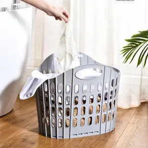 Home Plastic Foldable Large Capacity Dirty Clothes Basket, High-End Cross-Border Storage Box, Durable Laundry Bin Organizer, Foldable Laundry Hamper