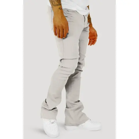Vortex Stacked Denim Jeans (Grey)