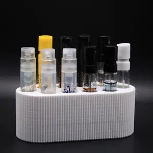Perfume Tester Organizer Compact Cologne Sample Display Modern Storage Solution for Bathroom Vanities Dressers & Countertops Holds Multiple Tester Fragrance Samples