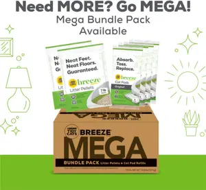 Purina Tidy Cats Breeze Litter Mega Bundle Pack - 3.5 LB Pellets & Cat Pad Refills to Prevent Dust & Tracking - Pack of 2