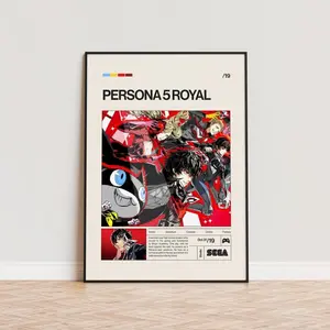 Persona 5 Royal Phantom Thieves Unframed Poster - video game Stylish- JRPG Art Print - Red and Black Aesthetic Gaming Decor - Take Your Heart Wall Art