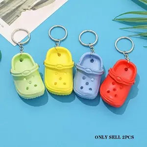 2 Pcs Mini Sandal Keychain, Cute 3D Alligator Shoe Key Ring, Women's Backpack Charm, Key Charms, Desk Decor, Surprise Gift for Friends