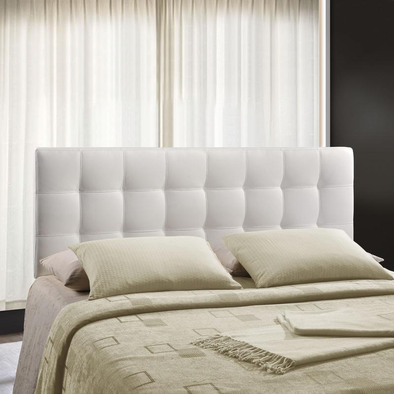 Modway Lily King Upholstered Vinyl Headboard in White