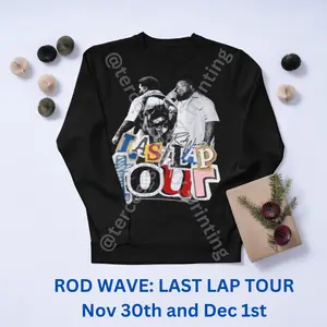 Rod Wave - Last Lap Tour Apparel sizes Xs-3X Menswear Hoodie Stylish Sweatshirts Stylish Sweatshirts Tops Pullover